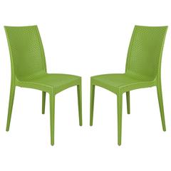 Weave Mace Indoor/Outdoor Dining Chair (Armless), Set of 2
