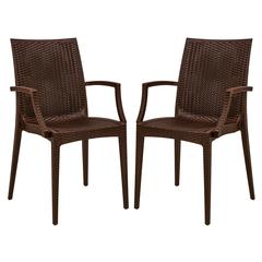 Weave Mace Indoor/Outdoor Chair (With Arms), Set of 2