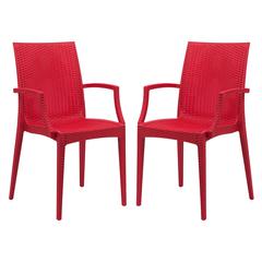 Weave Mace Indoor/Outdoor Chair (With Arms), Set of 2