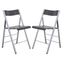 Menno Modern Acrylic Folding Chair, Set of 2