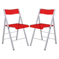 Menno Modern Acrylic Folding Chair, Set of 2