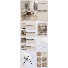 Wooden Dining Chair Modern style Nymia Collection Walnut Glazed Color in White