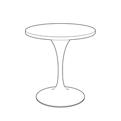 27 Round Dining Table, White Base with Sintered Stone White Top