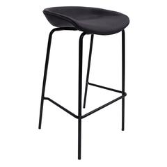 Barstool with Upholstered Faux Leather Seat and Powder Coated Iron Frame