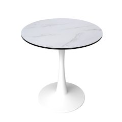 Leisyremod Bristol 24" Round Dining Table White base with White top