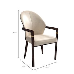 Opaline Series Elegant Wooden Dining Chair in Black Velvet and Toupe - Set of 2