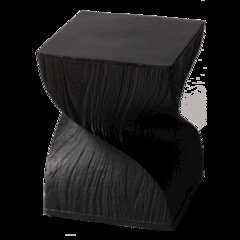 Onyx Collection Fiberglass Outdoor Side Table in Black