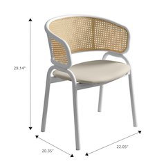 Ervilla - Dining Chair - White frame in White Leather Set of 2