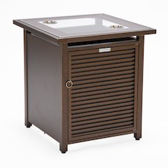 Walbrooke Brown Patio Square Tank Holder with Slats Design in Brown