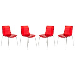 Astor Water Ripple Design Dining Chair Set of 4