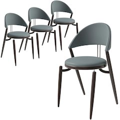 Venice Collection Modern Dining Chair In Black set of 4 in Light Grey