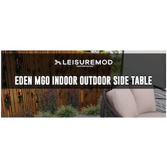 Eden Collection Fiberglass Outdoor Side Table in White