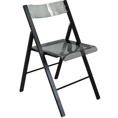 Menno Modern Acrylic Folding Chair Black Frame With Trans Black Seat