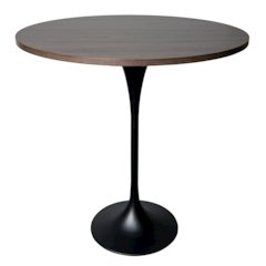 Bar Height Table Black Base with 48" Round Dark Walnut MDF Top