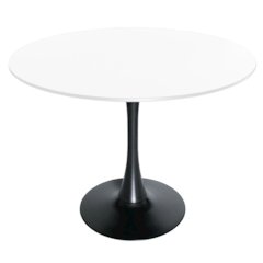 Bristol, 40" Round dining table in Black Base with White top