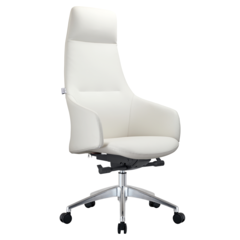 Celeste Series Tall Office Chair in White Leather