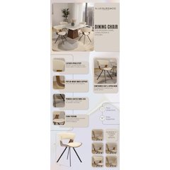 Wooden Dining Chair Modern style Nymia Collection Walnut Color in Beige