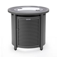 Walbrooke Grey Patio Round Tank Holder with Slats Design