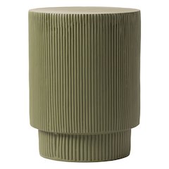 Eden Collection Fiberglass Outdoor Side Table in Olive Green