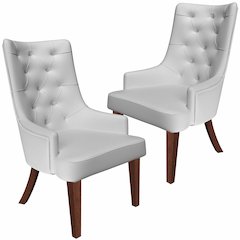 Spruce Collection Modern Wooden Dining Chair in Light Grey Set of 2