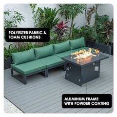 Chelsea 5-Piece Middle Patio Chairs and Fire Pit Table