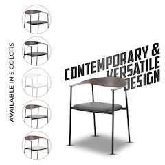 Kora Collection Modern Dining Chair Brown Back with Black Seat