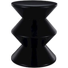 Aura Modern Plastic Side End Table, Indoor/Outdoor Use, Black