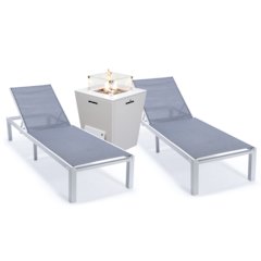 Marlin Modern Aluminum Outdoor Patio Chaise Lounge Chair
