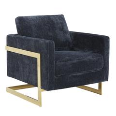 Accent Armchair with Gold Stainless Steel Frame and Removable Back Cushion