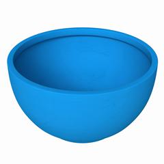 Grove Series Hemisphere Poly Clay Planter in Blue 12.4 Dia, 7.1 High
