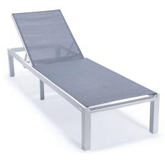 Marlin Patio Chaise Lounge Chair With White Aluminum Frame