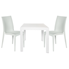 Mace 3-Piece Outdoor Dining Set with Plastic Square Table