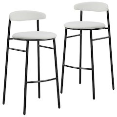 Lume Collection Modern Bar Stool in Grey Set of 2