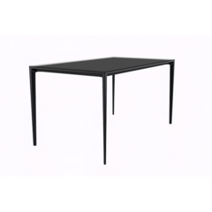 Avo Series Modern Dining Table Black Base, With 55 Clear Glass Top
