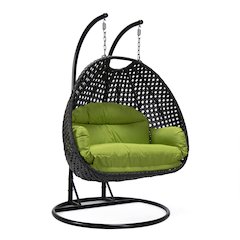 Mendoza Charcoal Wicker Hanging 2 person Egg Swing Chair