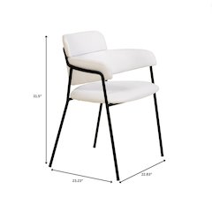 Axis Collection Modern Dining Chair in White - Set of 4