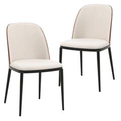 Dining Side Chair with Velvet Seat and Steel Frame Set of 2