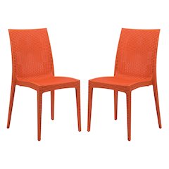 Weave Mace Indoor/Outdoor Dining Chair (Armless), Set of 2