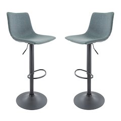 Tilbury Modern Adjustable Bar Stool in Peacock Blue