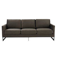 Lincoln Dark Grey Velvet Sofa With Black Frame