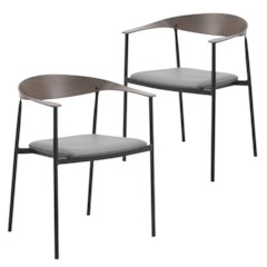 Kora Collection Modern Dining Chair in Charcoal - Set of 2