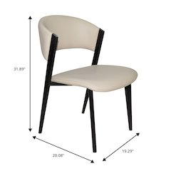 Aspen Collection Modern Dining Chair Black Frame in Light Grey Set of 4