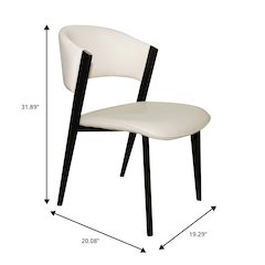 Aspen Collection Modern Dining Chair Black Frame in White Set of 2