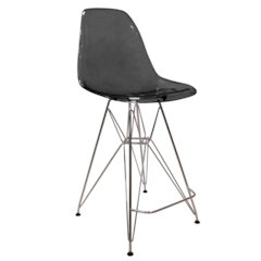 Cresco Modern Acrylic Barstool in Transparent Black