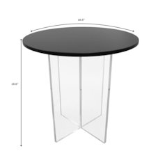 Valore Collection 20" Acrylic Side Table With Black Top