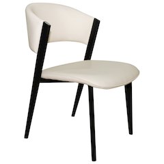 Aspen Collection Modern Dining Chair Black Frame in White