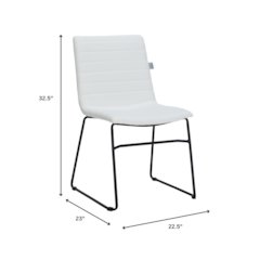 Zylar Series Office Guest Chair in White Leather