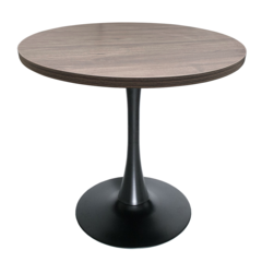 Bristol Dining table, Black Base with 36 Round Dark Walnut MDF top