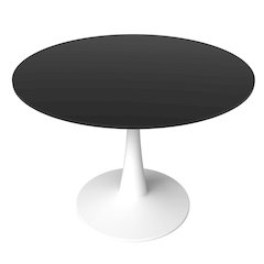 Bristol, 40" Round dining table in White Base with Blacktop