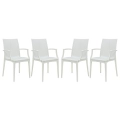 Weave Mace Indoor/Outdoor Chair (With Arms), Set of 4
